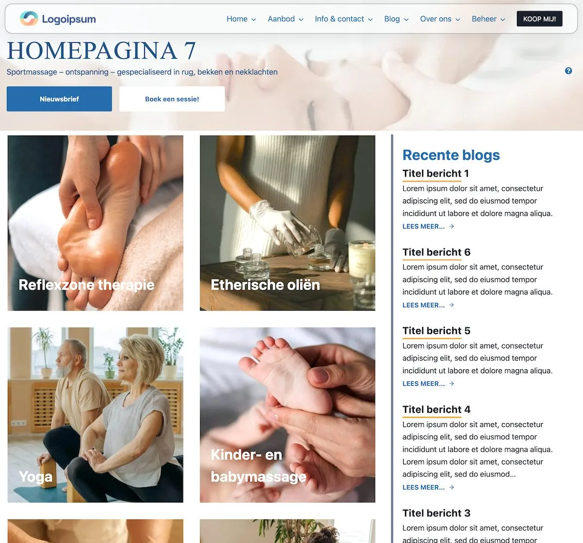 Therapeuten website home
